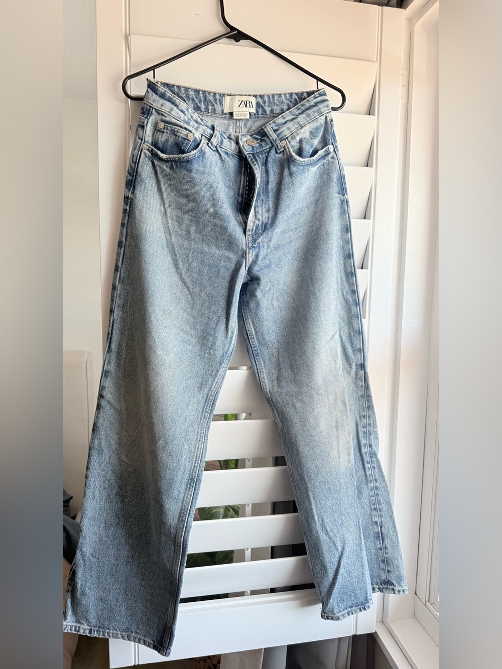 Kaia x Zara Light Blue Relaxed Straight Jeans